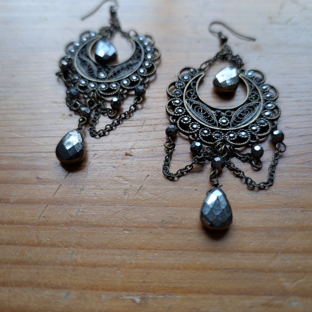 Antique Gold Chandelier Earrings